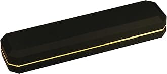 The Jewellery Pak LED Black Bracelet Box for Engagement, Wedding…Luxury Octagonal Design with Gold Trim LED Bracelet Necklace Chain Jewelry Gift Holder Box with Light for Men for Women