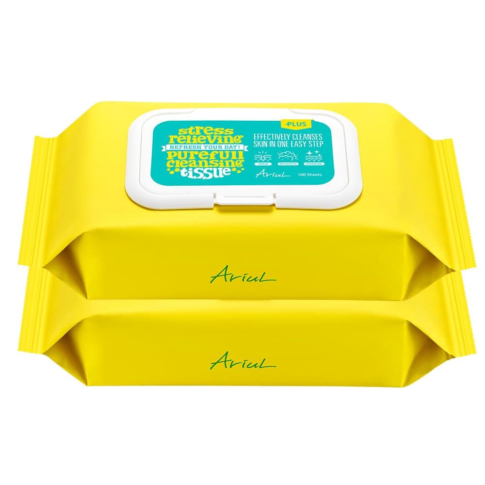 Ariul Smooth and Pure Cleansing Sheets 80 Count 2-Pack Cleansing Tissues Makeup Remover