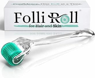 Derma Roller for Hair and Skin - 0.30mm Titanium Microneedles - for Hair Loss, Acne Scars, and Dark Spots - 192 Real Individual Needles with Free Storage Case for Men and Women