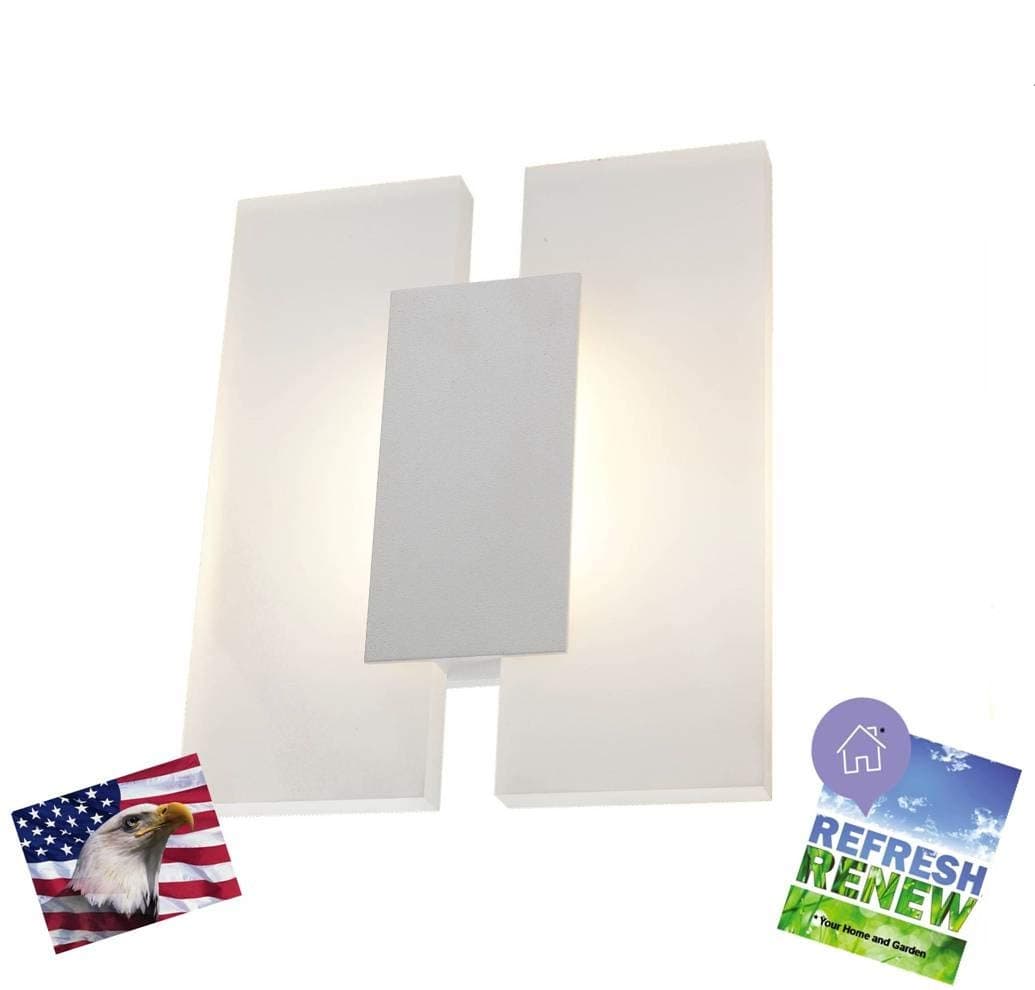 12 Watts Modern Minimalist Acrylic LED Wall Light Fixture, Sanded Wings Design, High-Quality Modern and Architectural Fixture, Instant on, 960lm, 5000K - 5200K (Cool White),100V-277V