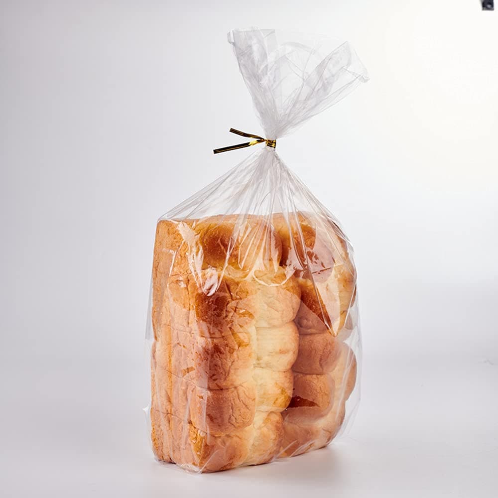 Lesibag Plastic Bread Loaf Bags - Clear Bakery Packaging to Keep Bread Fresh (200 Pack)