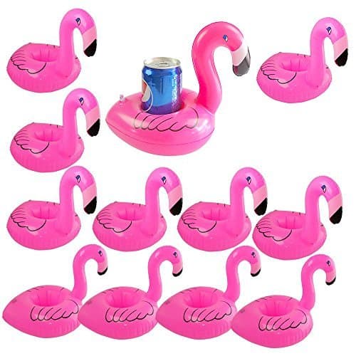 Flamingo Inflates Coasters, Inflatable Drink Holder Float Coasters 12-Pack