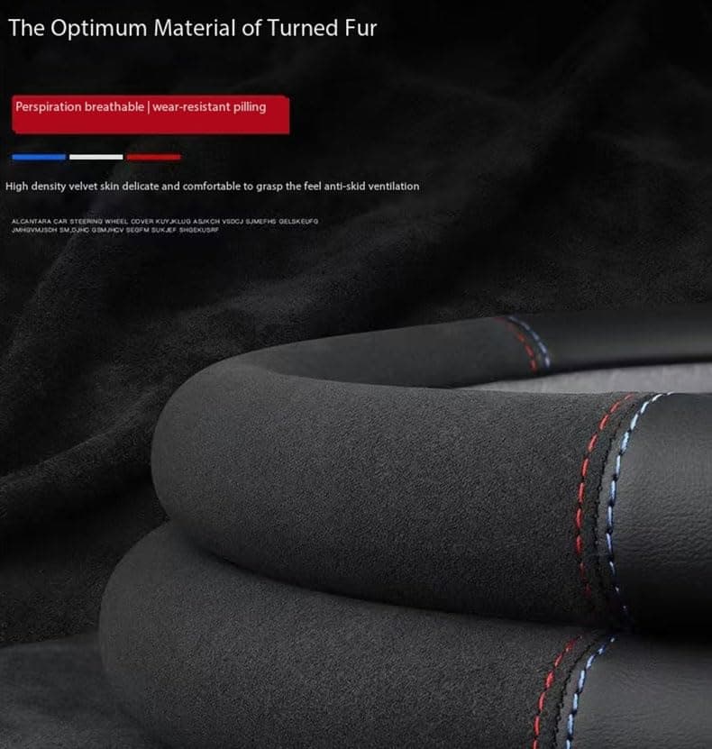 Car Steering Wheel Covers for Volvo XC40,Microfiber Leather Steering Wheel Cover with Badge Emblem Stylish Steering Wheel Protector Wrap Comfort Durability Car Accessories,A1-O type