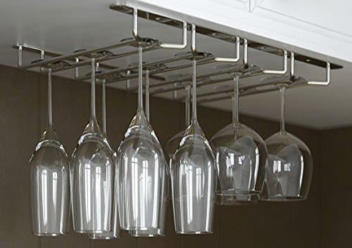 J Miles COIt's Useful. Under Cabinet Hanging Stemware Rack Hold Up to 12 Wine Glasses