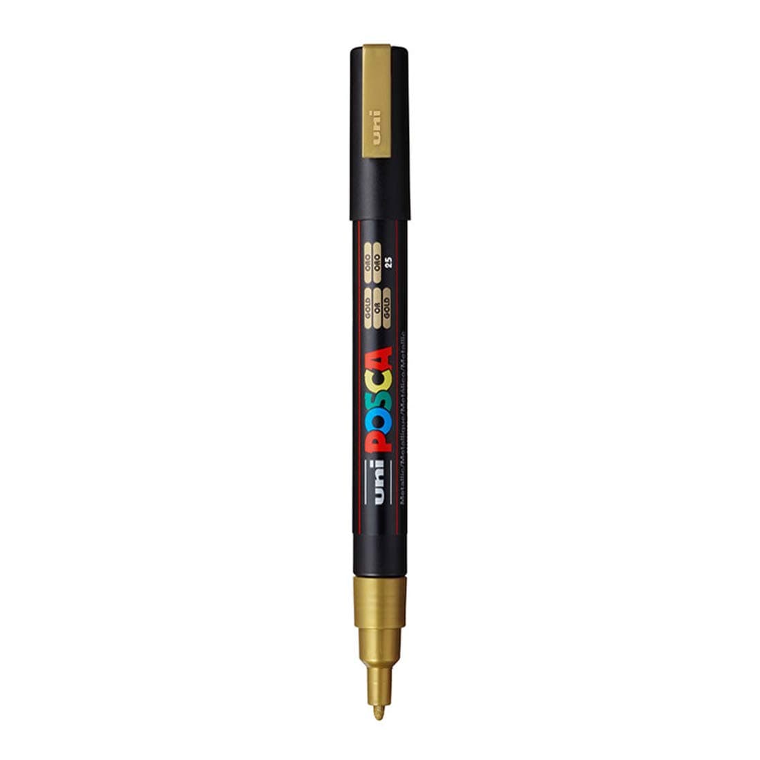 Uniball Posca 3M 0.9-1.3 mm Bullet Shaped Marker Pen (Gold Ink, Pack of 1)