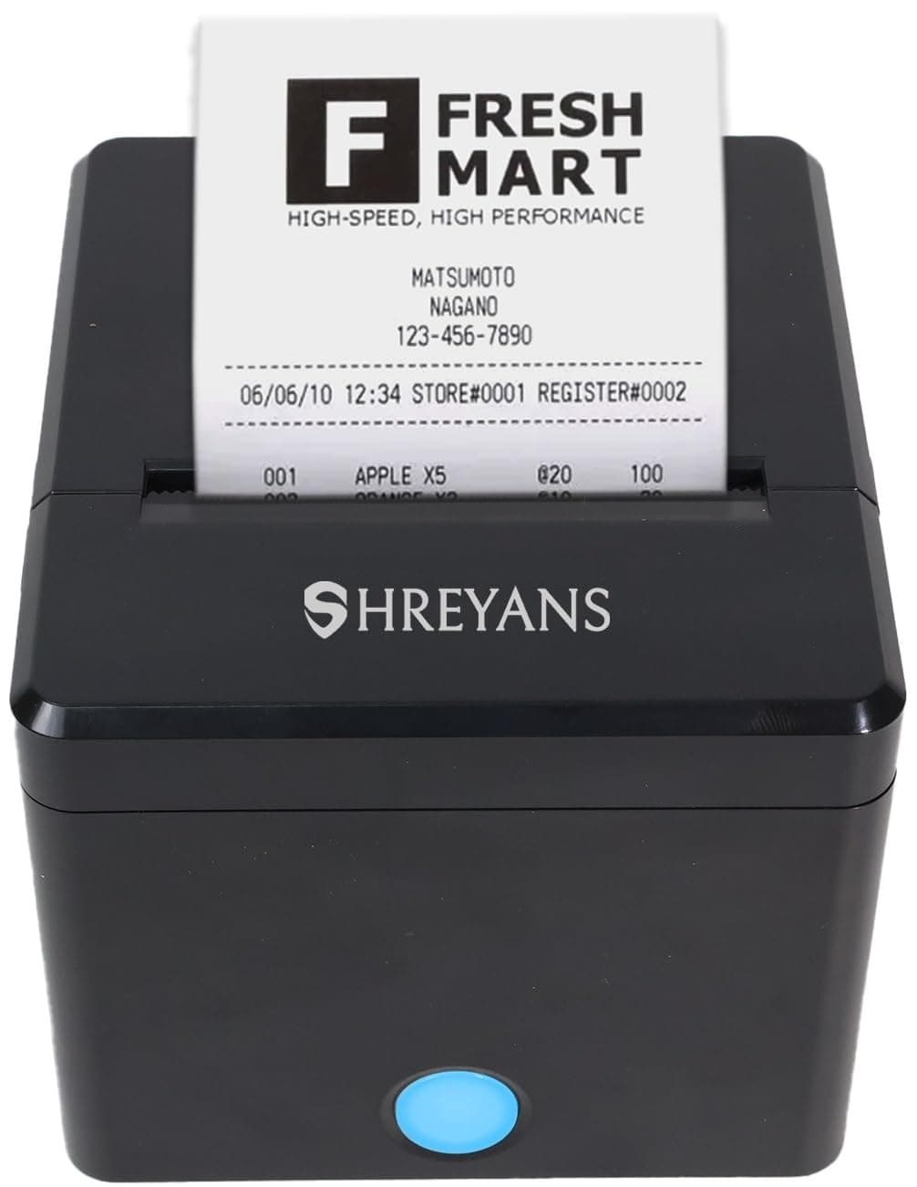SHREYANS 80mm Thermal Billing Printer with Autocutter | Ultra Fast Speed with Compact Design Makes is Much Easier to use | Bluetooth+WiFi+LAN+USB