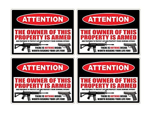 BOLDERGRAPHX 1052 Attention Criminals 4 Pack 3"X4" Decals