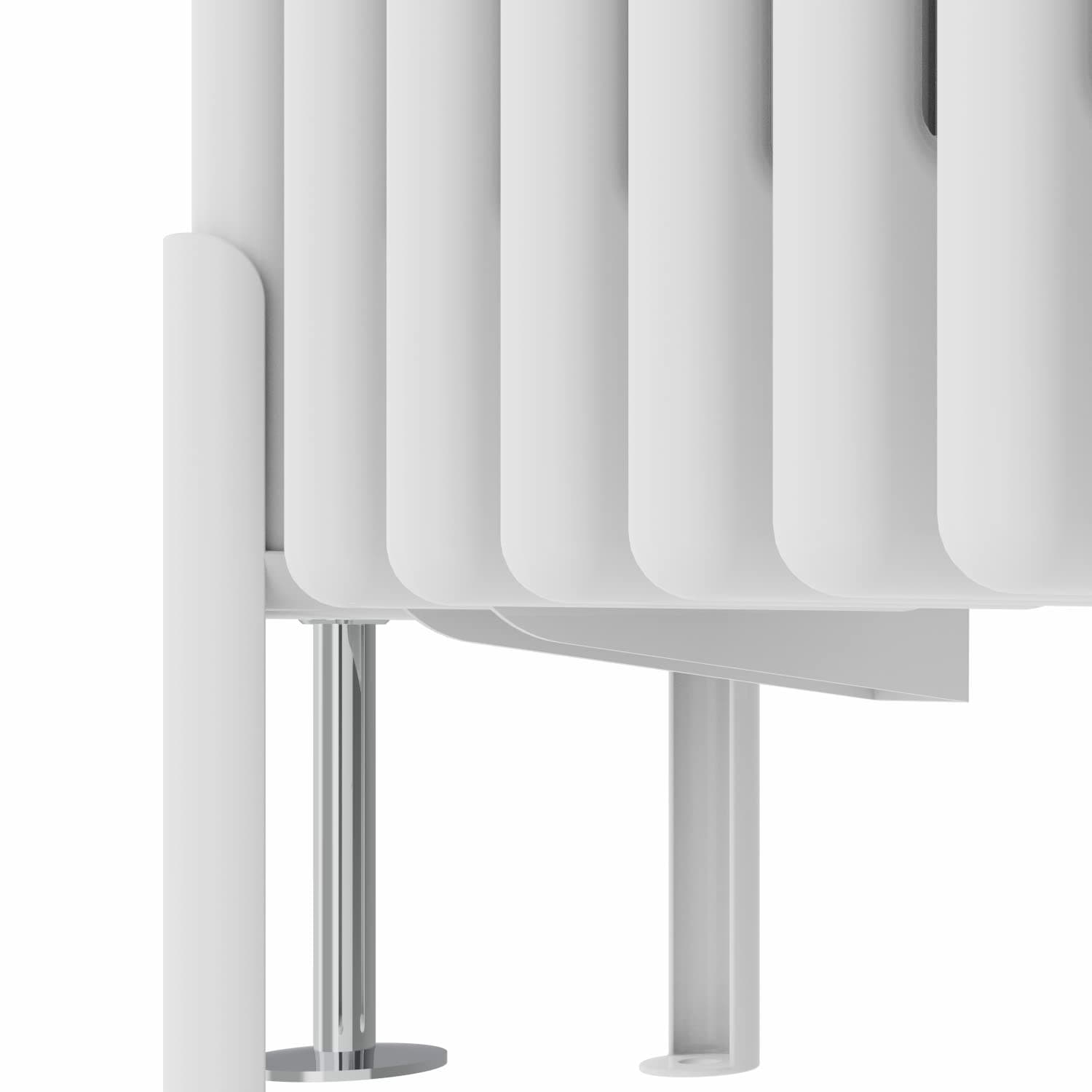 Warmehaus Traditional Cast Iron Style White 4 Column Horizontal Radiator 300x1010mm Central Heating Space Saving Radiators