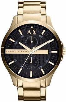 Armani Exchange Herren-Dreizeiger-Datumsanzeige, Edelstahluhr, Gehäusegröße 46 mm