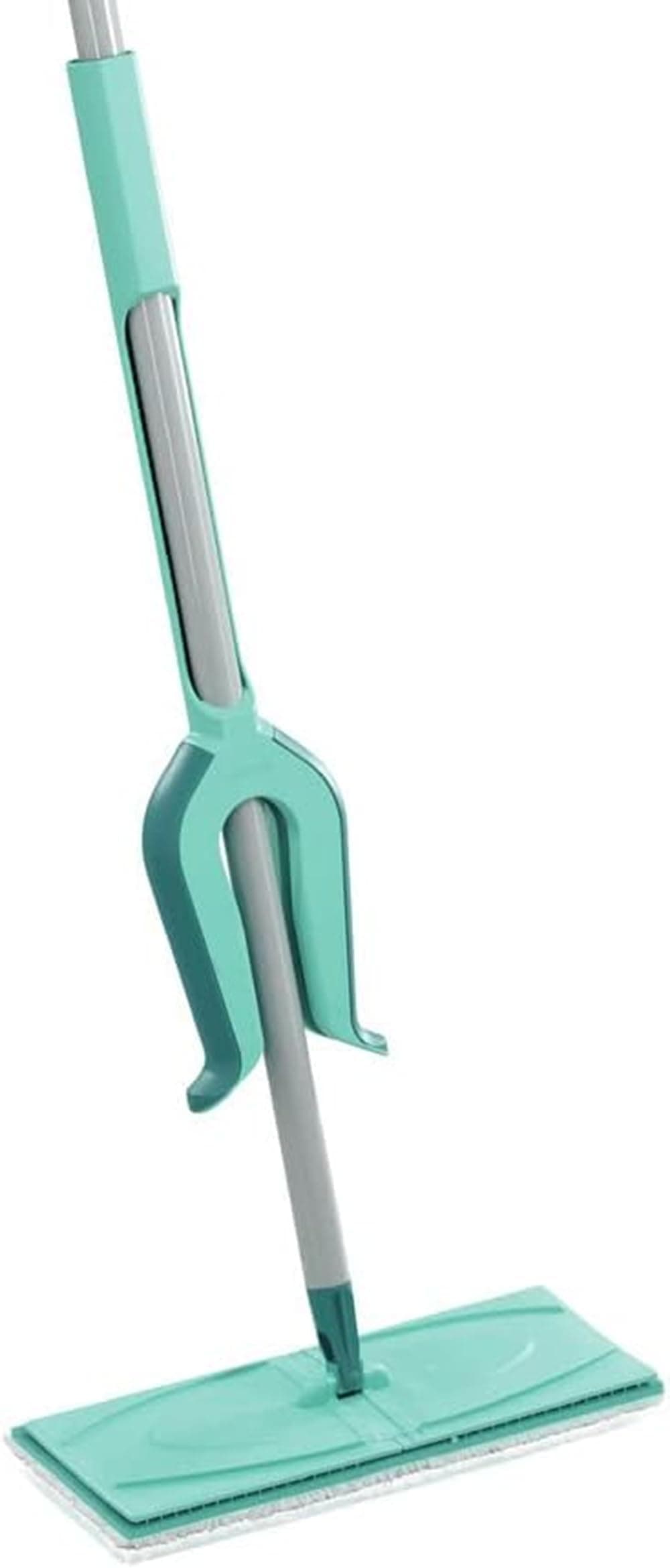 Leifheit Floor Wiper Flat Wet mop Floor Sweeper Micro Duo with Press Mechanism on The Handle Picobello Wiping Width: 27 cm Green