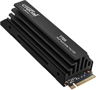 Crucial T705 4TB SSD PCIe Gen5 NVMe M.2 with Premium Heatsink, Up to 14,100MB/s, Microsoft DirectStorage, PCIe 4.0 Backwards Compatible, Internal Solid State Drive - CT4000T705SSD5