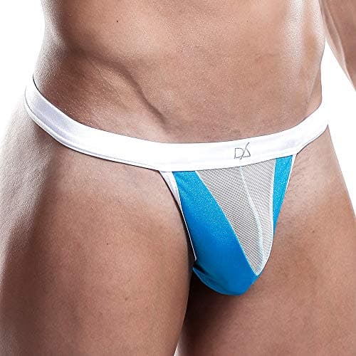 Daniel Alexander DAL025 G string Mens Underwear, Large L, Turq/White