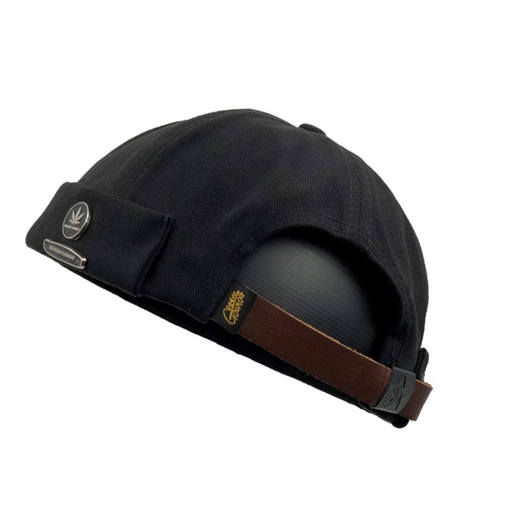 iSpchen Men Women Hats Skullcap Beanie Worker Sailor Cap Brimless Cap Worker Hat Rolled Cuff Retro Fashion Melon Hat Hip Hop Street Landlord Hat With Adjustable Unisex