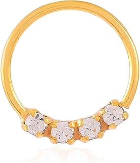 Sterling Silver 925 Four Stone Nose Pin/Nose Ring For Women