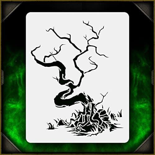 Creepy Tree 2 AirSick Airbrush Stencil Template