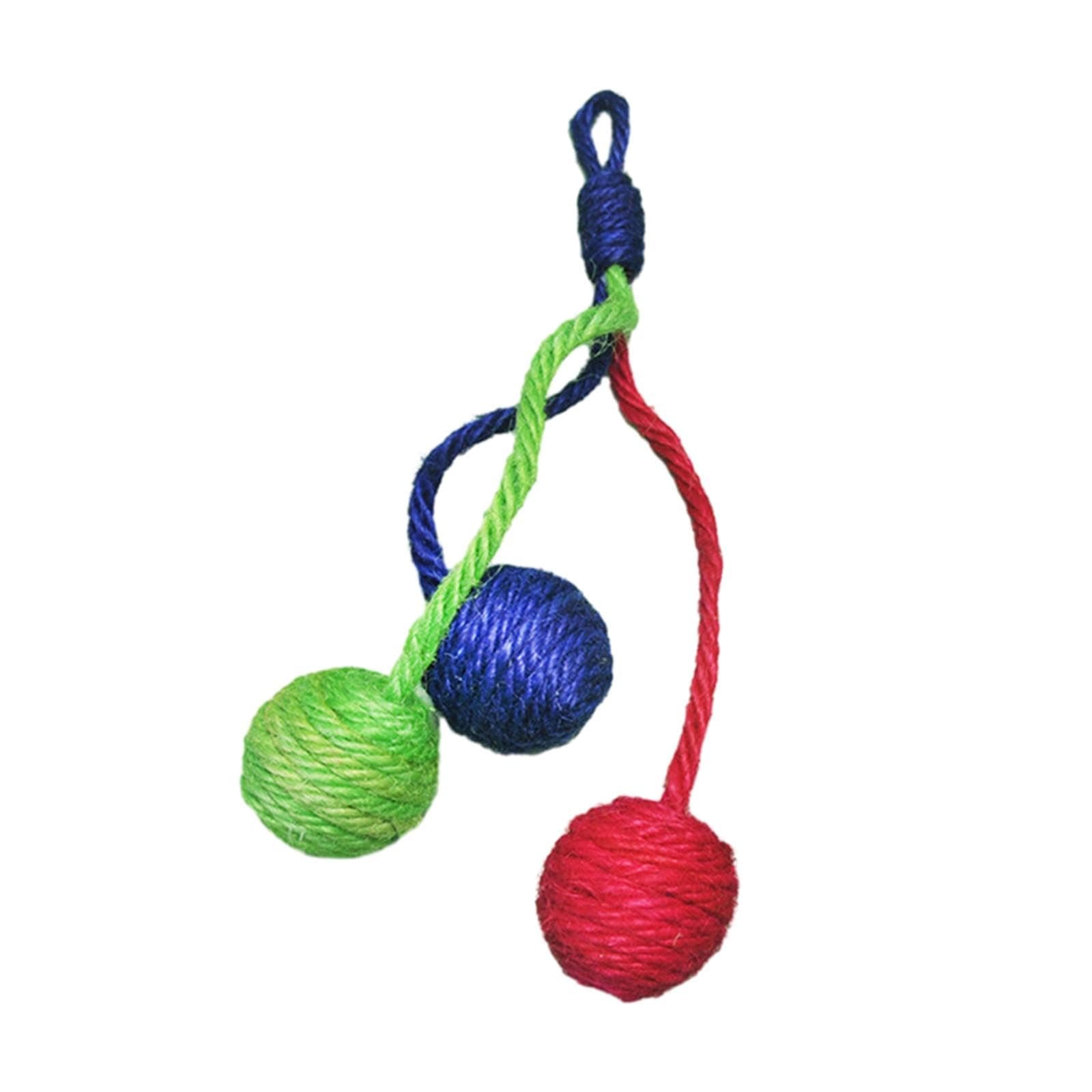Hanging Interactive Cat Toy Sisal Rope Ball, Eco Friendly Self Play Bite and Wear Resistant Pets Interactive Toy Cat Rope Ball for Indoors Cats