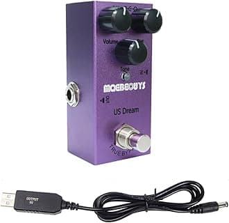 Electric Guitar Effects Pedal Mini Single Type DC 9V True Bypass Equipped with USB5V to 9V boost cable (US Dream)
