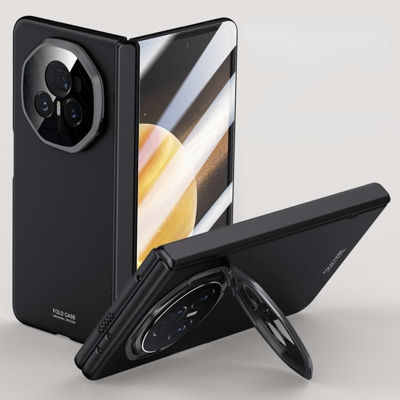 Gruattreay Case for Honor Magic V3(2024),Magnetic Hinge Shockproof Anti-fall Protective Cover with Tempered Front Film (Black)