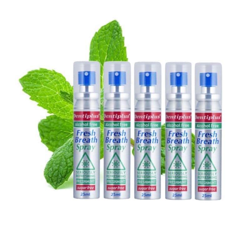 5 x Fresh Breath Spray Fresh Mint Flavour Antibacterial Instant Mouth Spray 25ml