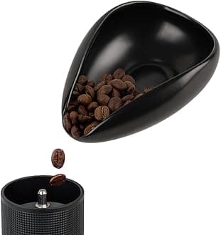 watchget Coffee Beans Dosing Cup Coffee Dosing Tray Ceramic Dosing Vessel Loose Leaf Tea Vessel Single Dose Measuring Tray, Black