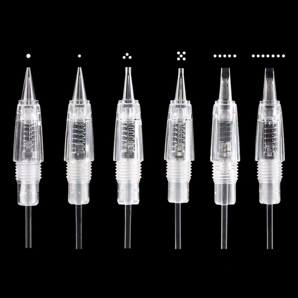 10PCS Permanent Makeup Clear Needle Cartridges for Eyebrow Tattoo Machine (7F)