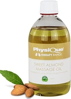 Physique Sweet Almond Massage Oil 500ml - Carrier Oil for Aromatherapy - for All Types of Massage - Good for Skin, Hair, Nails, Face, Body, Stretch Marks - Vegan, No GMO