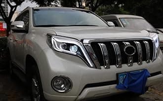 Car Lights Assembly For Toyota Prado 2014-2017 LED Headlights DRL Turn Signal High Beam Angel Eye Projector Lens (no bulb inside)