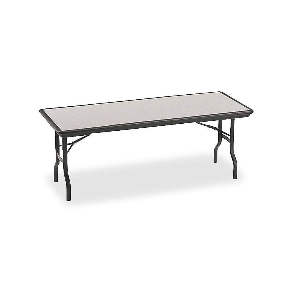 IcebergIndestrucTable Ultimate Folding Table, 1500 lbs Capacity, Steel Reinforced Blow-Molded Plastic, Granite, 30" x 72" x 29"