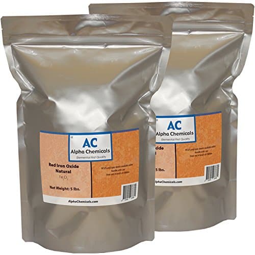 Alpha Chemicals Red Iron Oxide - Fe2O3 - Natural - 10 Pounds - (2-5 lb Bags)
