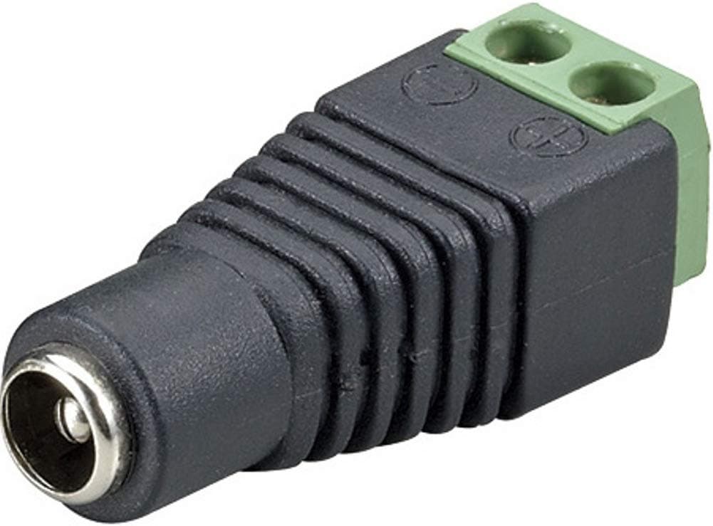 15-TV125J Female DC Power Adapter - DC Jack to Terminal Block (Black)