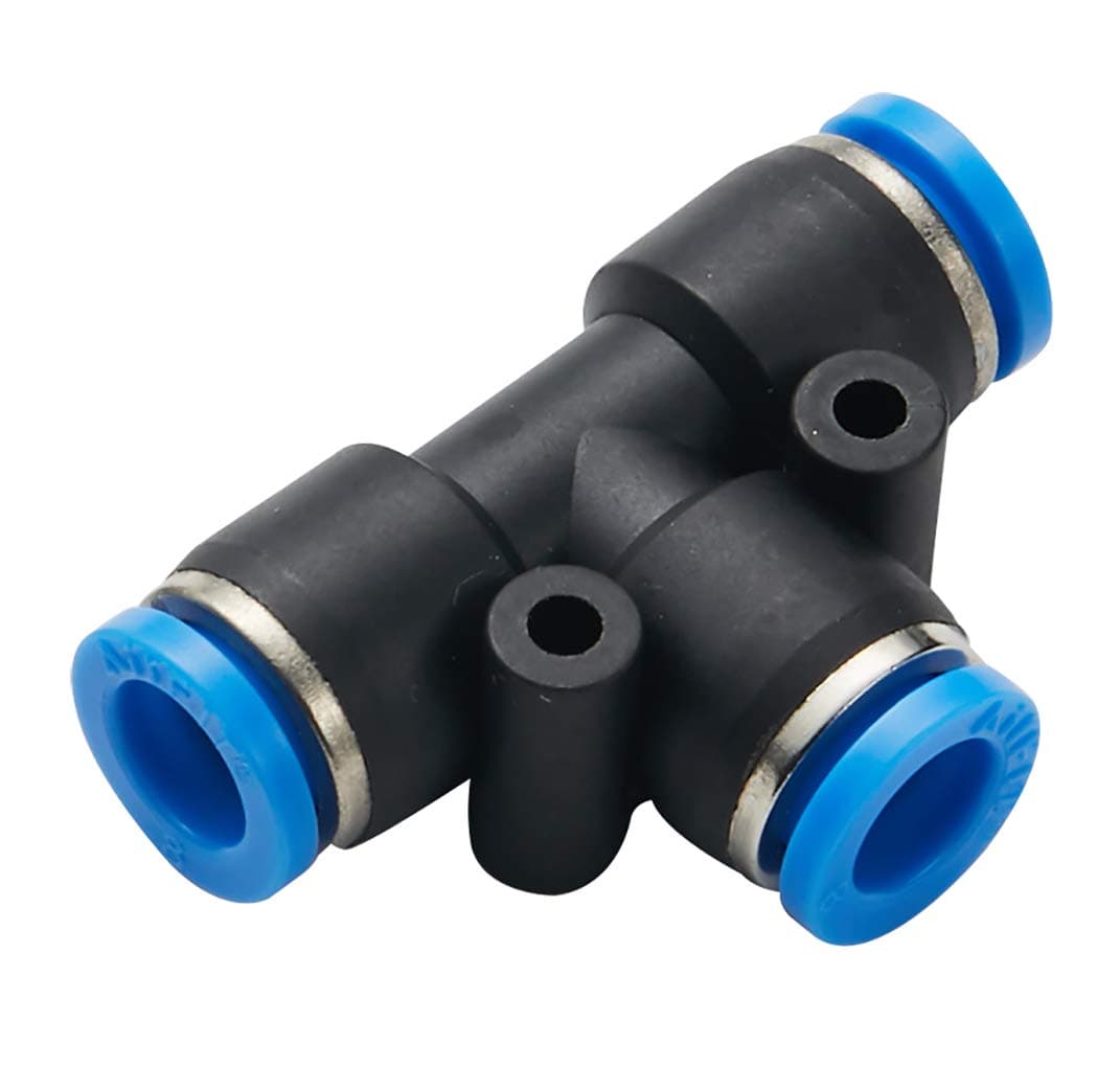 PE-05 (5 Pack) 5/16" Tube OD Union Tee Push to Connect Pneumatic Tube Fitting Composite