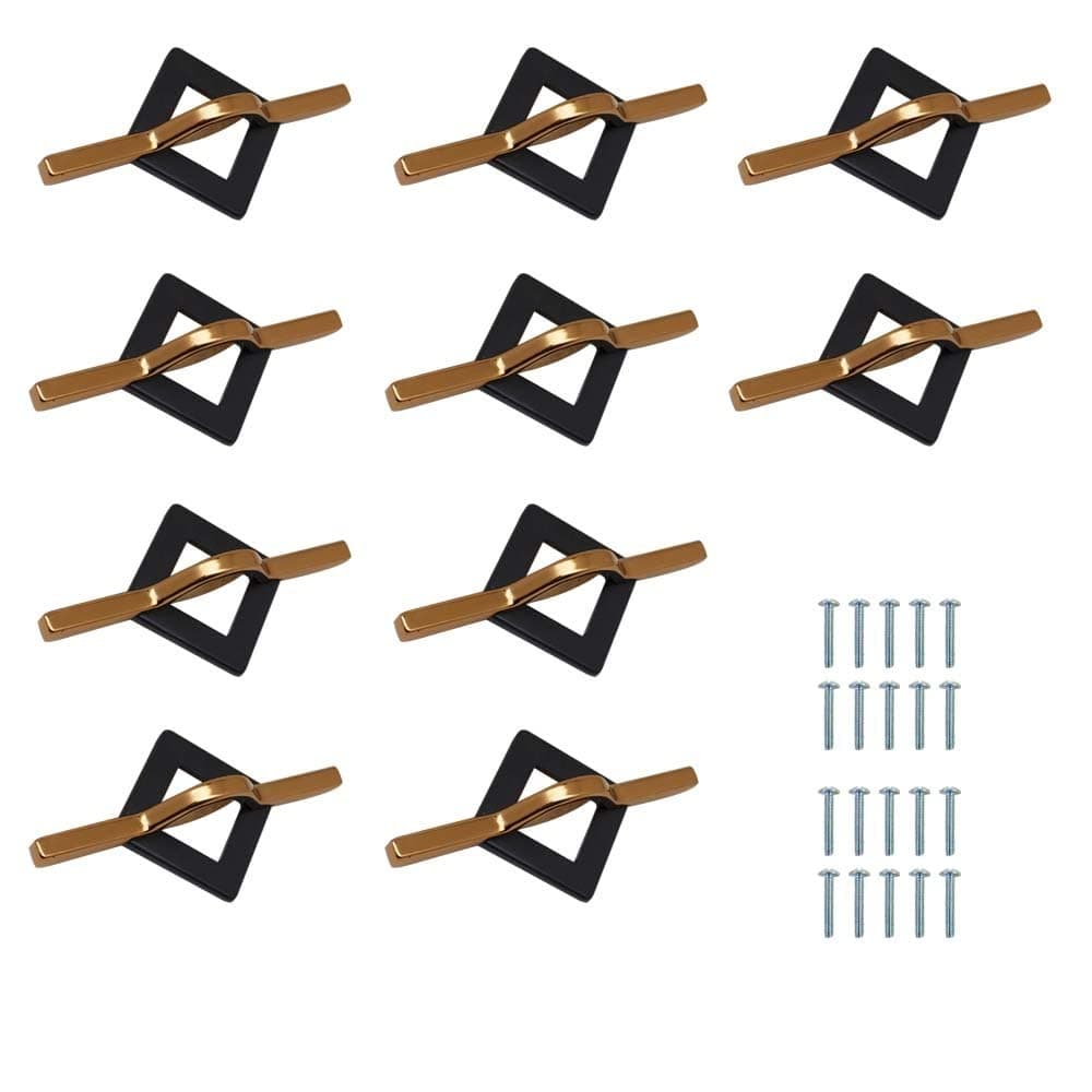 VOLO Rose Gold/Black Cabinet Knob/Wardrobe Door Knobs/Cupboard Drawer Pull Handle/Kitchen Drawer Knob(Knob_S-167_Rose Gold, 10 Pcs)