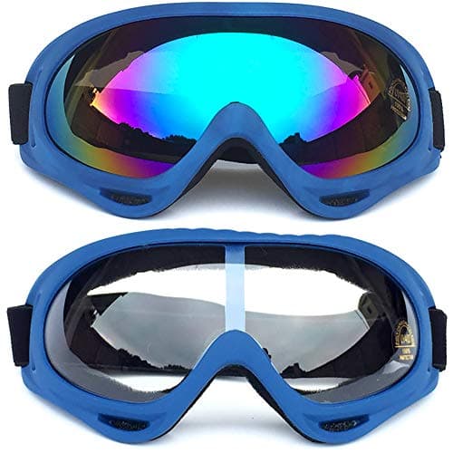 Peicees 2/4 Pack Ski Goggles Winter Snowboard Adjustable UV 400 Protective Motorcycle Snow Goggles Outdoor Sports Tactical Glasses Dustproof Military Sunglasses for Kids Boys Girls Youth Men Women