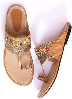 Ladies Hub Kolhapuri Chappal for Women Stylish, Flat Fashion Sandals & Ethnic Slippers for Girls
