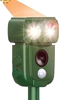 Solar Ultrasonic Animal Repeller, ​Outdoor Cat Deterrent​ with ​Motion Sensor, ​Waterproof Fox Repellent, Humane Pest Control​ for ​Dogs, Rats, Birds (1 Count (Pack of 1))