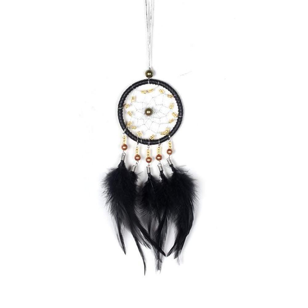 Car Dream Catcher for Rear View Mirror, Black Feather Dream Catchers Wall Hanging Decorations Car Charm Ornament
