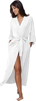 Women's Soft Robes Long Bath Robes Full Length Kimonos Sleepwear Dressing Gown,Solid Color