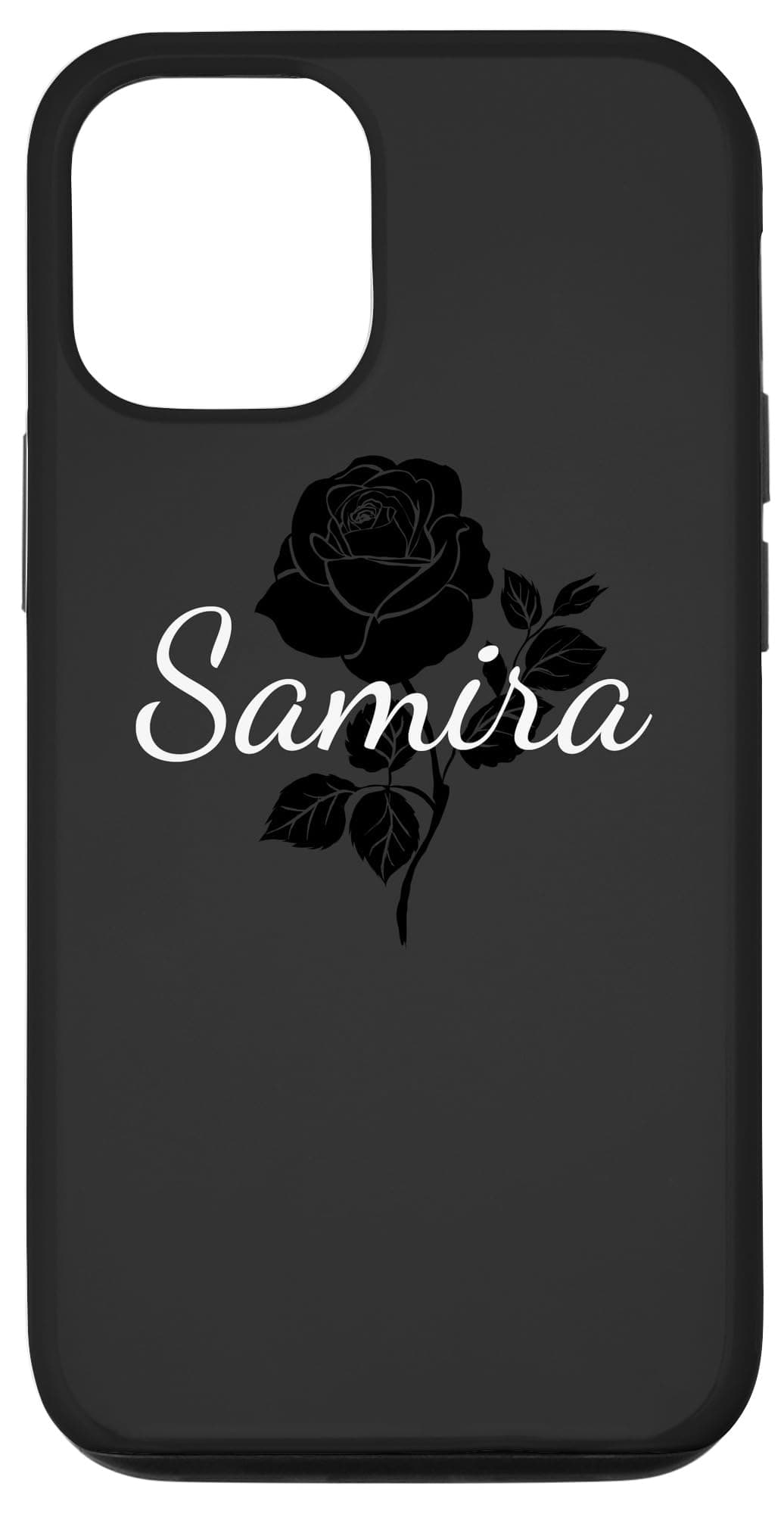 iPhone 13 Samira - Custom Black Rose Phone Cover Gray Personalized Case