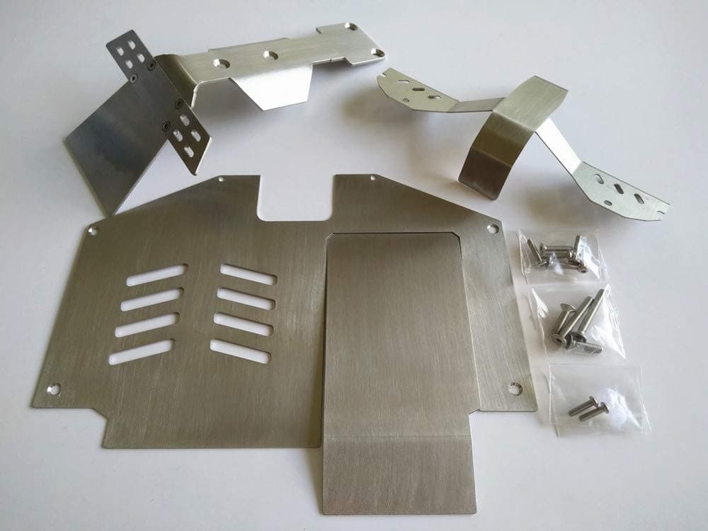 Stainless Steel Front Middle Rear Skid Plate Chassis Armor (4pcs) for Traxxas UDR Unlimited Desert Racer