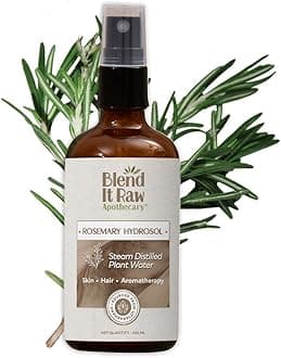 Blend It Raw Apothecary Rosemary Water for Hair Growth | Steam Distilled Hydrosol | 100% Natural Scalp Mist | Non-Greasy Hair Spray | 100ml
