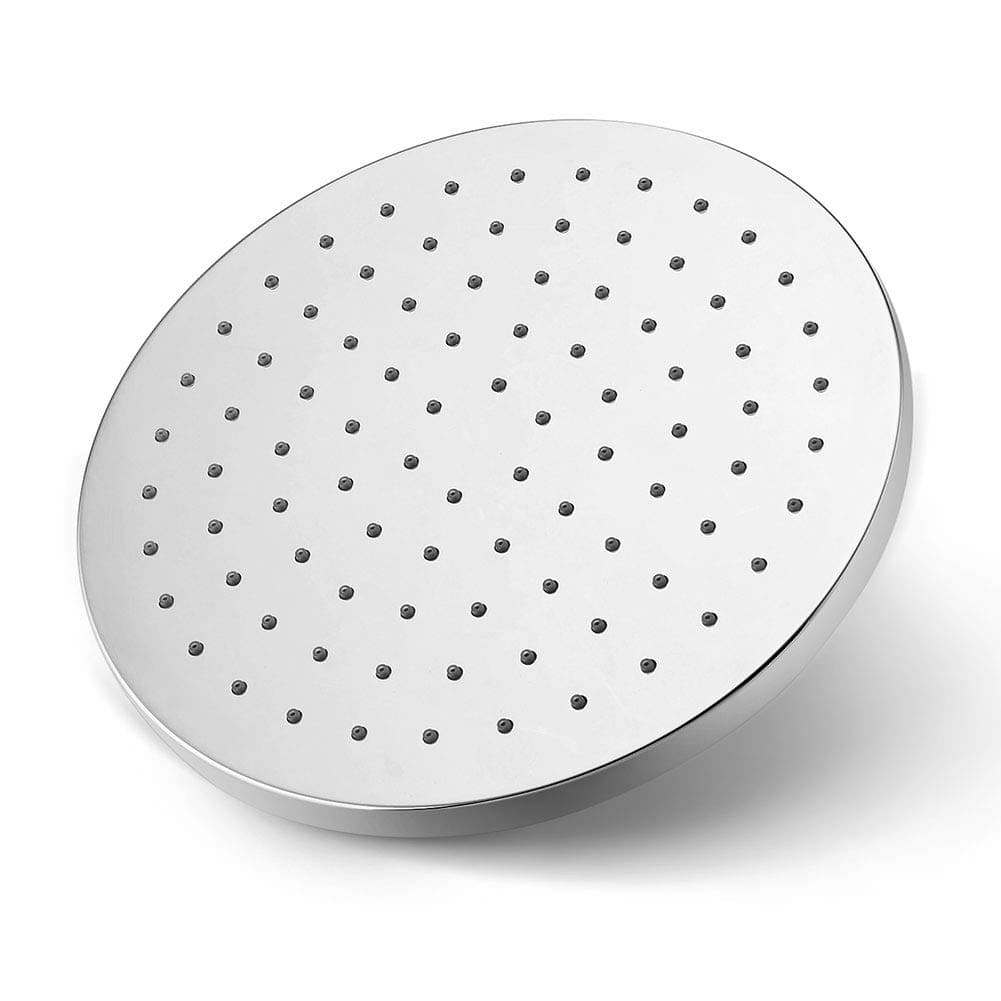 ZhenDe Extra Large 8-Inch Fixed-Mount Rainfall Showerhead Drenching Shower Head with Swivel 1/2 Ball Connector Polished Chrome [Energy Class A]