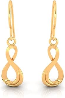 P.C. Chandra Jewellers 22KT (916) Yellow Gold Beautiful Hanging Earrings For Women With An Infinite Pattern - 0.8 Grams