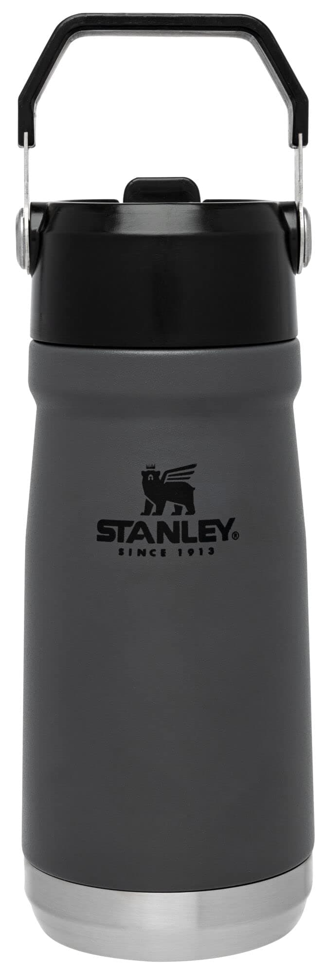 Stanley IceFlow Flip Straw Water Bottle 17 oz | Built-In Straw for Travel and Sports | Lightweight and Leak Resistant | Insulated Stainless Steel | BPA-Free | Charcoal