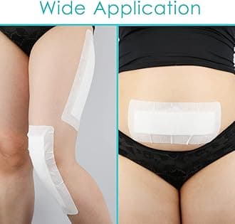 Breathable Knee Replacement Surgery Adhesive Island Wound Dressing Bordered Gauze Large Bandage Patches with Non-Stick Pad for Hip Surgery Abdominal Back Incision 4"x8"(Pack of 20)