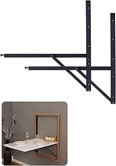 Heavy Duty Wall Mountable Folding Dining Table Brackets with Collapsible Hinges, It is Perfect for Study,Office, Home Computer Tables (Only Brackets with Screws and Screw Plugs) (2.5ft)