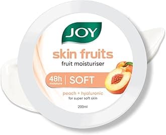 Joy Skin Fruits Super Soft Moisturizer With Peach & Hyaluronic Acid (200ml) | Skin Cream for 24 Hr Moisturization of Face, Hands & Body | Oil Free Hydration For Soft & Smooth Skin