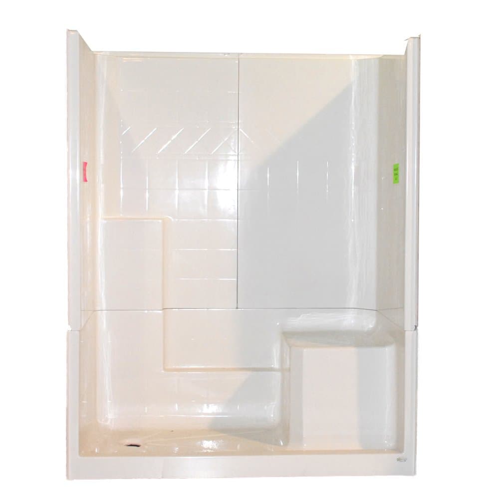 Standard Low Threshold System 3 Panels Shower Wall Drain Location: Left