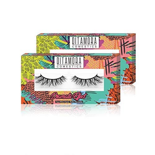 Fake Eyelashes Dramatic False Lashes Handmade & Cruelty-Free Wispy Lashes for Makeup Cosmetic,D1 (2 Pairs)