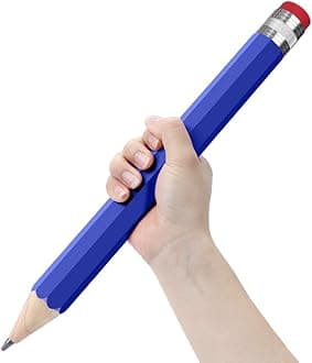 BUSHIBU Giant Pencils for Prop/Gifts/Decor - 14 Inch Jumbo Wooden Big Novelty Pencil with Cap for Schools and Homes (Blue)