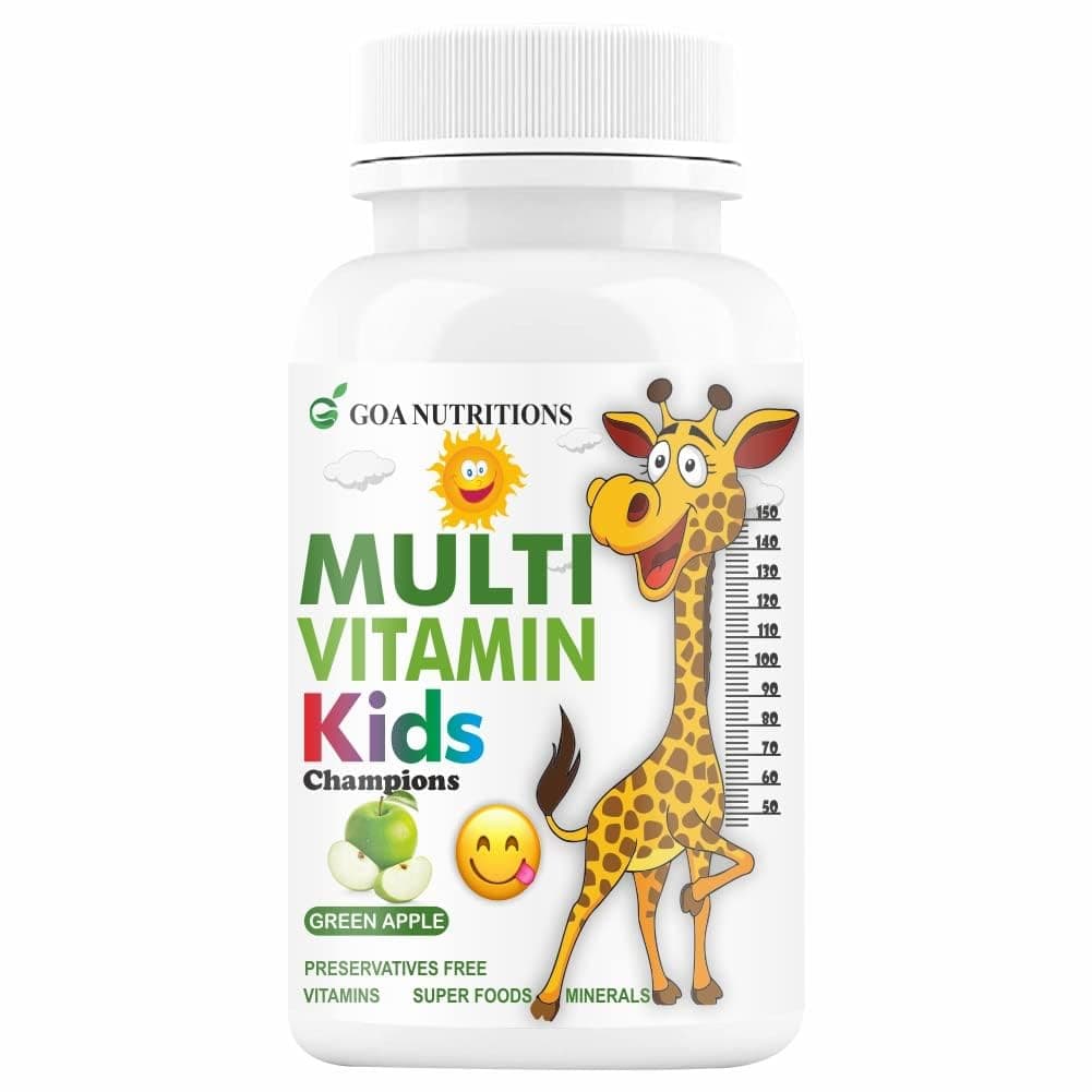 Multivitamin For Kids With Vitamin C, A, D (As D3), E, Zinc Supplements To Support Immunity Booster, Health Growth, And Development-60 Chewable Tablets (No Gummy/Gummies Pack1)